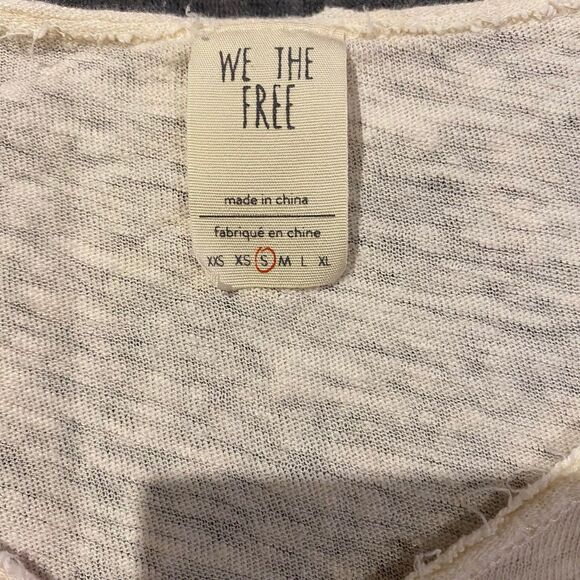 Free People We The Free Sundial Tee Beige And Orange Dip Dye Oversized Top Sz Sm - Picture 7 of 8